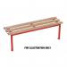 This photo features a sleek Slingsby Cloakroom Furniture Evolve Mono Bench with bold red legs. The bench measures 2000mm x 350mm and offers stylish and functional seating for any space.