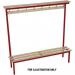 Evolve solo bench with wood top shelf 2500 x 400mm 12 hooks - 3 uprights - red 397894