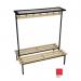 Evolve duo bench with mesh top shelf 2500 x 800mm 24 hooks - 3 uprights - red 397899