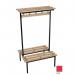 Evolve duo bench with wood top shelf 1000 x 800mm 10 hooks - 2 uprights - red 397901