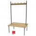 The slingsby Cloakroom Furniture Classic duo bench features a sleek, modern design with a length of 2000mm and a width of 745mm. It comes equipped with 20 hooks and 2 uprights, all in a striking red color. This versatile bench is perfect for any space, providing ample storage and organization options.