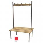 Classic duo bench 2500 x 745mm 24 hooks - 4 uprights - red 397924