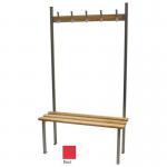 Classic solo bench 1000 x 390mm 5 hooks - 2 uprights - red 397931