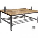 Club Duo Cloakroom Bench Silver 2500mm W