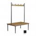 The slingsby Cloakroom Furniture Club duo changing room bench features sleek, modern design with a sturdy metal frame and wooden seat. Its compact size allows for easy storage and the perfect addition to any changing room for added convenience.