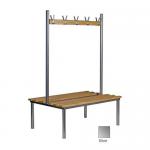 Club Duo Cloakroom Bench Silver 1500mm W