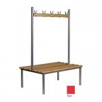 Club Duo Cloakroom Bench Red 1000mm Wide