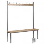 Club Solo Cloakroom Bench Silver 1500mm 