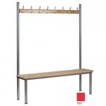Club Solo Cloakroom Bench Red 1000mm Wid