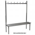 Aqua Solo Cloakroom Bench Stainless Steel 1000mm Wide X 400 Deep With 5 Hook 398232
