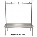 Aqua Duo Cloakroom Bench Stainless Steel 1000mm Wide X 800 Deep With 10 Hoo 398252