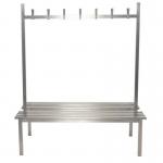Aqua Duo Cloakroom Bench Stainless Steel 2500mm Wide X 800 Deep With 24 Hoo 398255
