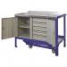 Heavy Duty Mobile Workbench 1200 X 600 with Cupboard and 5 Drawer Unit 398602