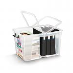 Clear containers with secure folding lids - 65L capacity 399834