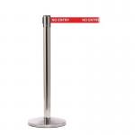 Retractable belt barrier with printed safety message 399914