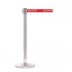 Retractable belt barrier with printed safety message 399918