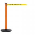 Industrial retractable belt barrier with printed safety message 399924