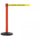 Industrial retractable belt barrier with printed safety message 399927