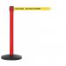 Industrial retractable belt barrier with printed safety message 399928