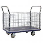 Platform truck with chrome mesh panel sides and ends - 500kg capacity 399956