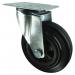 Medium Duty Plate Fixing Pressedsteel Swivel Castor, 125 mm Rubber Tyred Wheel 400206