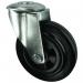 Medium Duty Single Hole Fixing Pressedsteel Swivel Castor, 80 mm Rubber Tyred Wheel 400215
