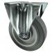 Medium Duty Plate Fixing Pressedsteel Fixed Castor, 125 mm Grey Rubber Tyred Wheel 400232