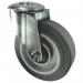 Medium Duty Single Hole Fixing Pressedsteel Swivel Castor, 200 mm Rubber Tyred Wheel 400248