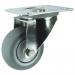 Plate Fixing Stainless Steelswivel Castor, 125 mm Grey Rubber Tyred Wheel 400271