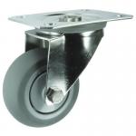 Plate Fixing Stainless Steelswivel Castor, 160 mm Grey Rubber Tyred Wheel 400274