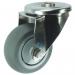 Single Hole Fixing Stainless Steelswivel Castor, 125 mm Grey Rubber Tyred Wheel 400284