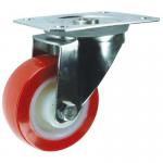Plate Fixing Stainless Steelswivel Castor, 100 mm Poly Tyred Wheel 400310