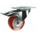 Plate Fixing Stainless Steel Brakedswivel Castor, 200 mm Poly Tyred Wheel 400321