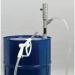 The image shows a Slingsby drum container and accessories, featuring air operated diesel and light oil pumps. The pumps are attached to the side of the container, with hoses and valves visible. The container is made of heavy duty metal and has a large capacity. The overall appearance is industrial and efficient.