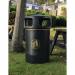 Hooded plastic Victorian style litter bin 400989