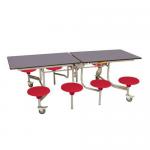 8 Seat rectangular mobile folding table and seats 401012