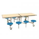 8 Seat rectangular mobile folding table and seats 401013