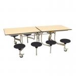 8 Seat rectangular mobile folding table and seats 401014