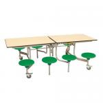 8 Seat rectangular mobile folding table and seats 401015