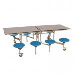 8 Seat rectangular mobile folding table and seats 401017