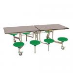 8 Seat rectangular mobile folding table and seats 401019