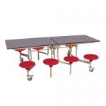 8 Seat rectangular mobile folding table and seats 401020