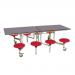 8 Seat rectangular mobile folding table and seats 401020