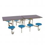 8 Seat rectangular mobile folding table and seats 401021