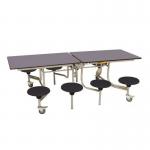 8 Seat rectangular mobile folding table and seats 401022