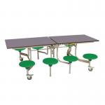 8 Seat rectangular mobile folding table and seats 401023