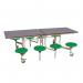 8 Seat rectangular mobile folding table and seats 401023