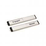 Door Slider 220 mm X 30 mm Silveranodised with Black Text Vacant Engaged 401096
