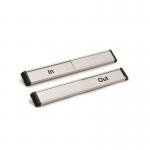 Door Slider 220 mm X 30 mm Silveranodised with Black Textin Out 401097