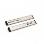 Door Slider 220 mm X 30 mm Silver Anodisedwith Black Text Meeting in Progress Vacant 401098